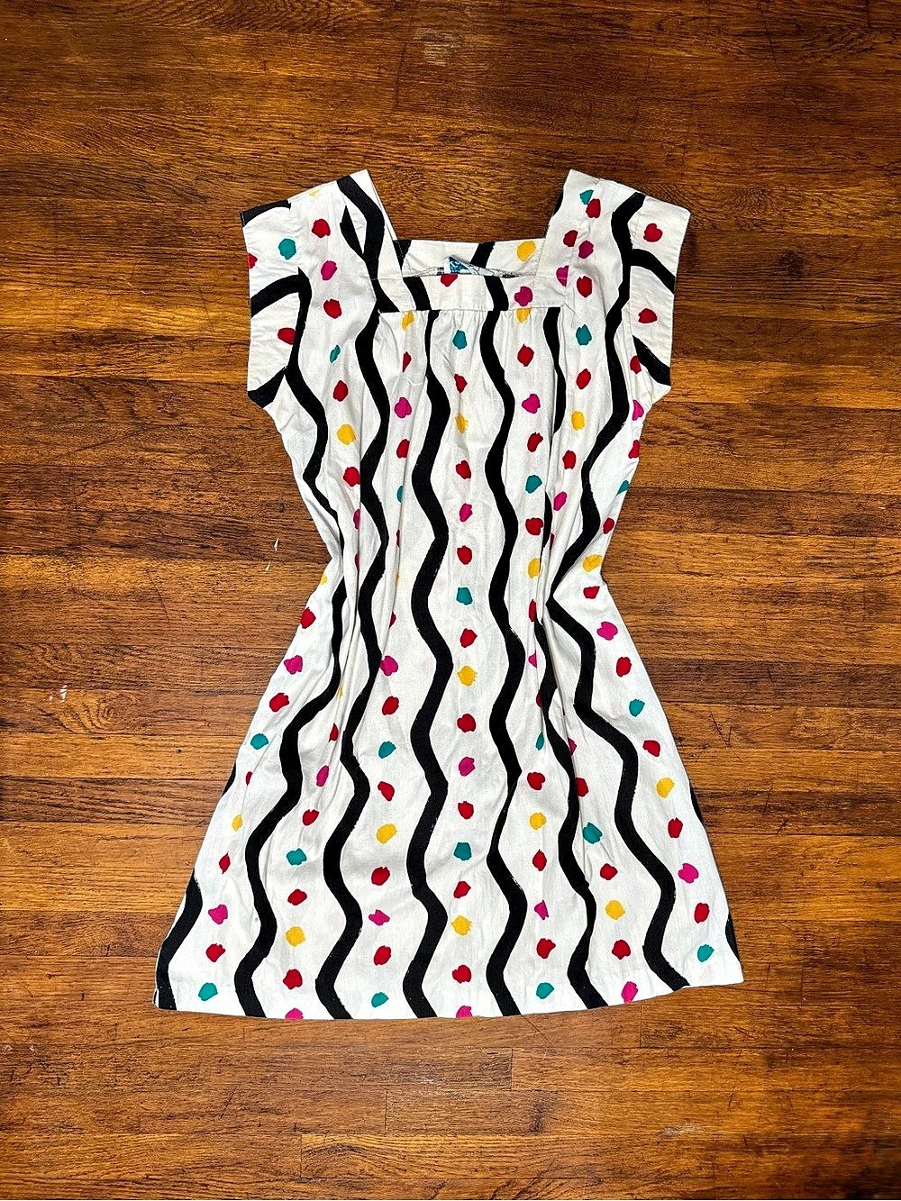 Vintage 80s Shift Dress Geometric Print